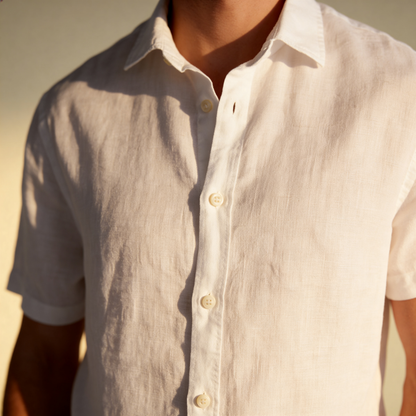 Męska koszula z krótkim rękawem zapinana na guziki-Shirts for men-Olave