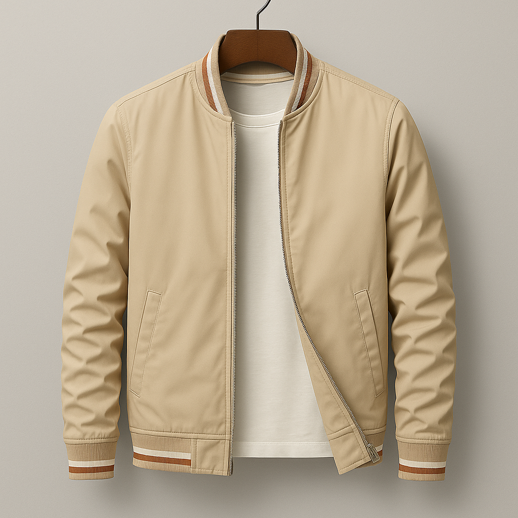 Męska kurtka bomberka z prążkowanym wykończeniem-Jackets for men-Olave