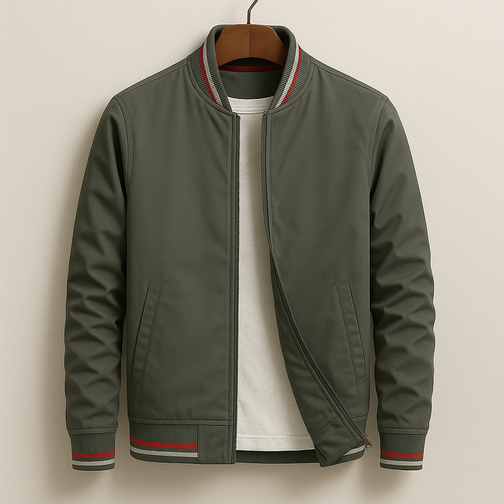 Męska kurtka bomberka z prążkowanym wykończeniem-Jackets for men-Olave