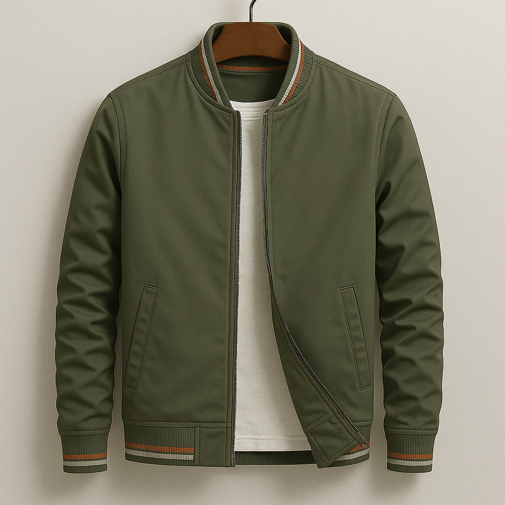 Męska kurtka bomberka z prążkowanym wykończeniem-Jackets for men-Olave