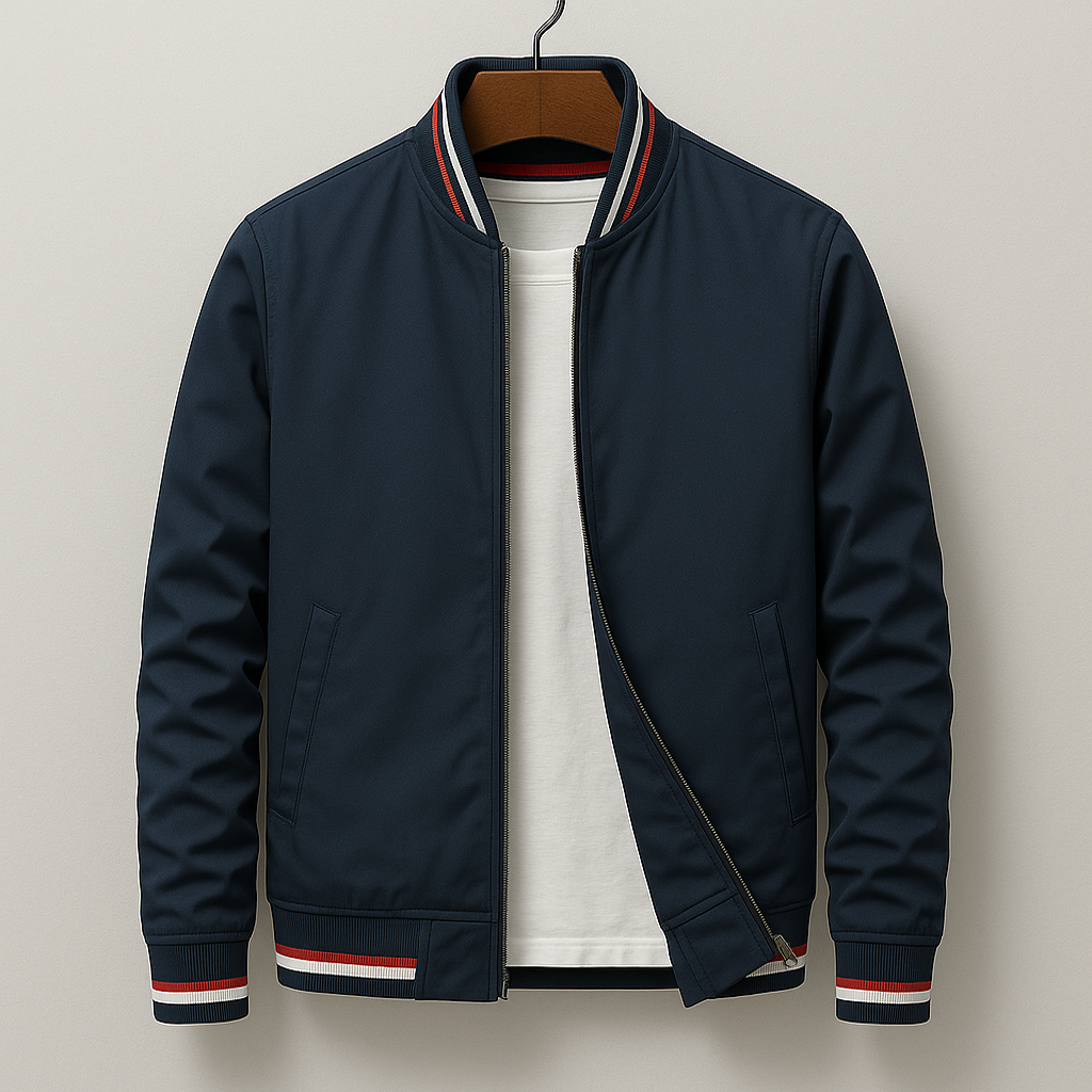 Męska kurtka bomberka z prążkowanym wykończeniem-Jackets for men-Olave