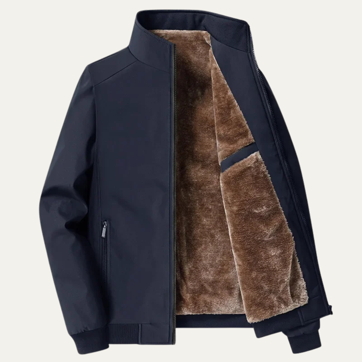 Męska kurtka bomberka ze stójką i podszewką z polaru-Jackets for men-Olave