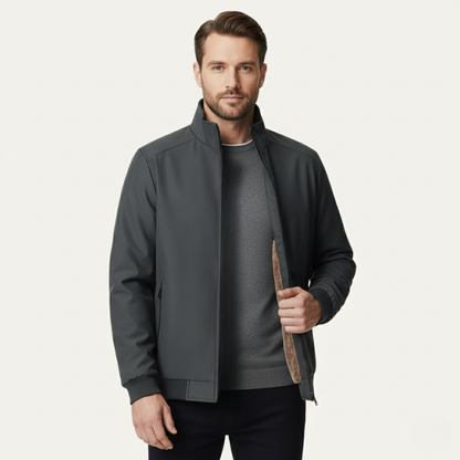 Męska kurtka bomberka ze stójką i podszewką z polaru-Jackets for men-Olave