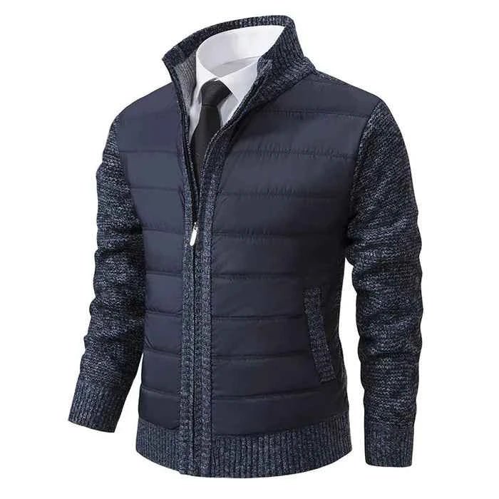 Męska kurtka hybrydowa z dzianiny i pikowania-Jackets for men-Olave