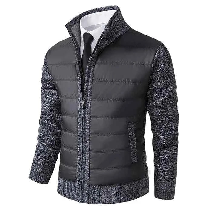 Męska kurtka hybrydowa z dzianiny i pikowania-Jackets for men-Olave