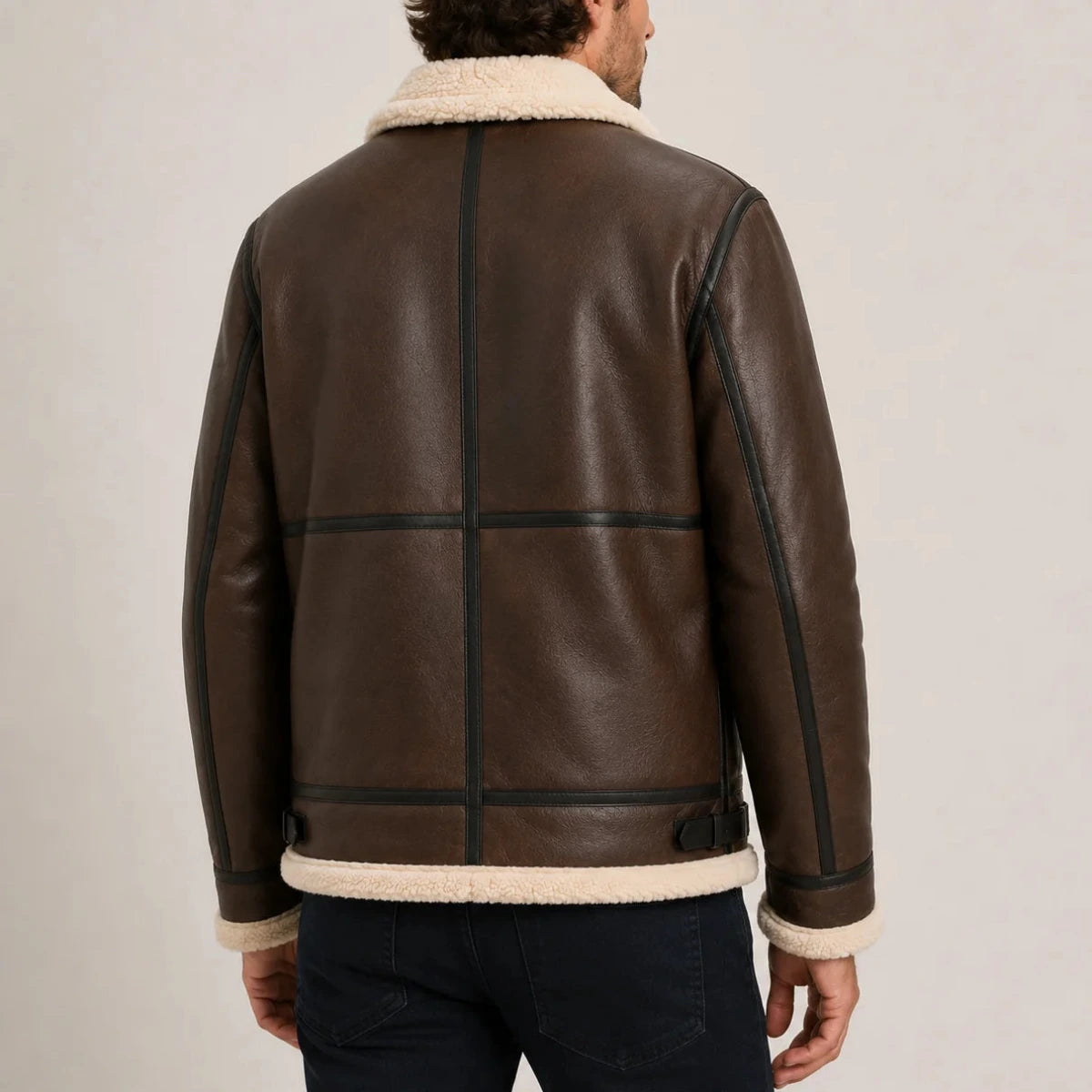 Męska kurtka lotnicza z podszewką z imitacji kożucha-Jackets for men-Olave