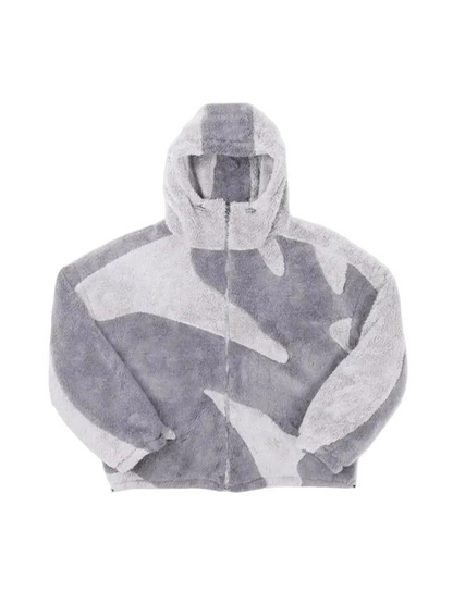 Męska kurtka polarowa z kapturem i zamkiem błyskawicznym-Jackets for Men-Olave