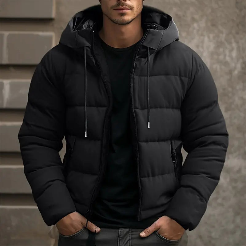 Męska kurtka puchowa z kapturem i ściągaczem-Jackets for men-Olave