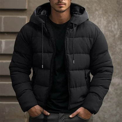 Męska kurtka puchowa z kapturem i ściągaczem-Jackets for men-Olave