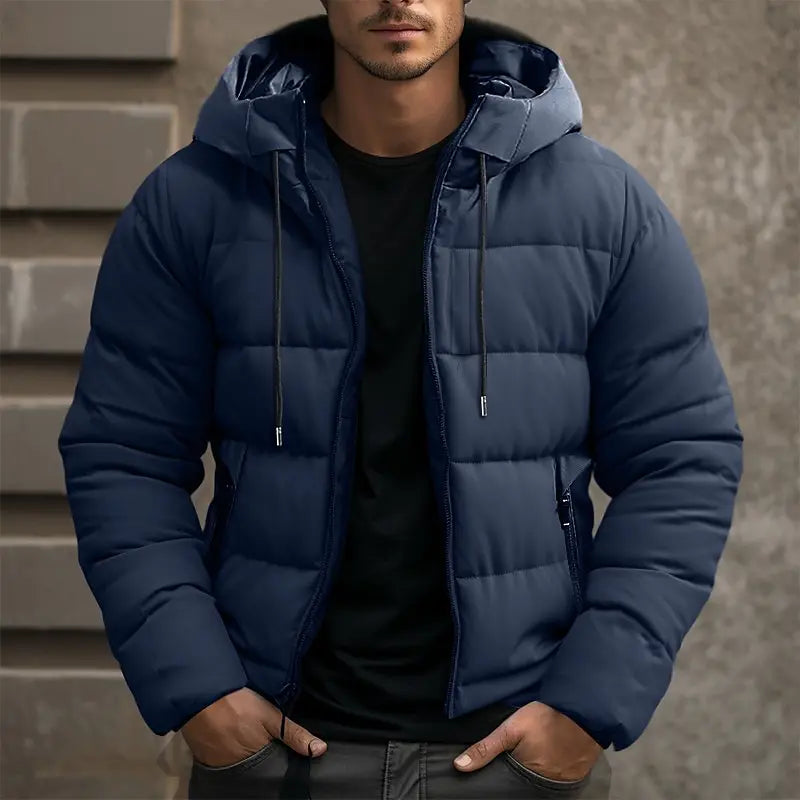 Męska kurtka puchowa z kapturem i ściągaczem-Jackets for men-Olave