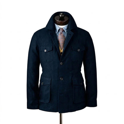 Męska kurtka typu field jacket z czterema kieszeniami z patkami-Jackets for men-Olave