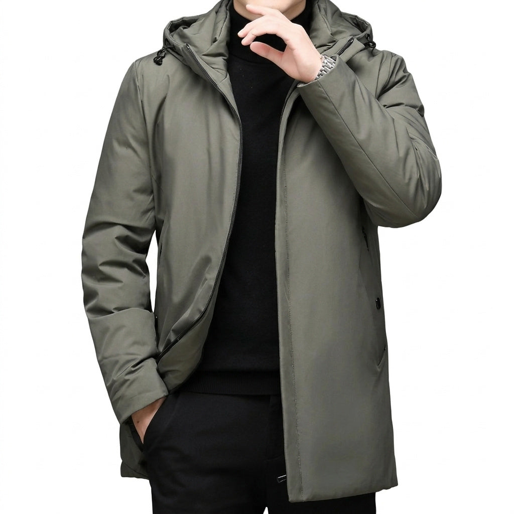 Męska kurtka z kapturem zapinana na zamek-Jackets for men-Olave