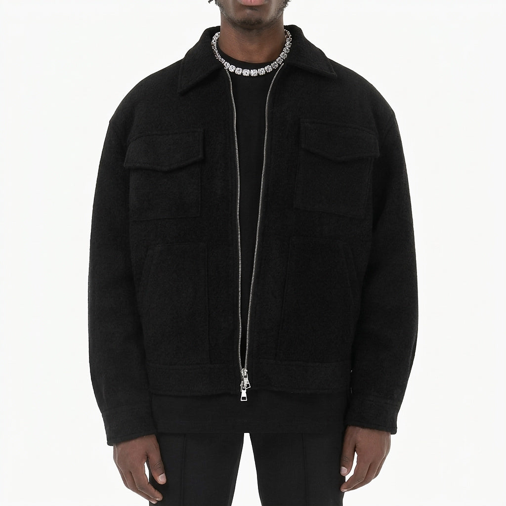 Męska kurtka zapinana na zamek o fakturze zamszu-Jackets for men-Olave