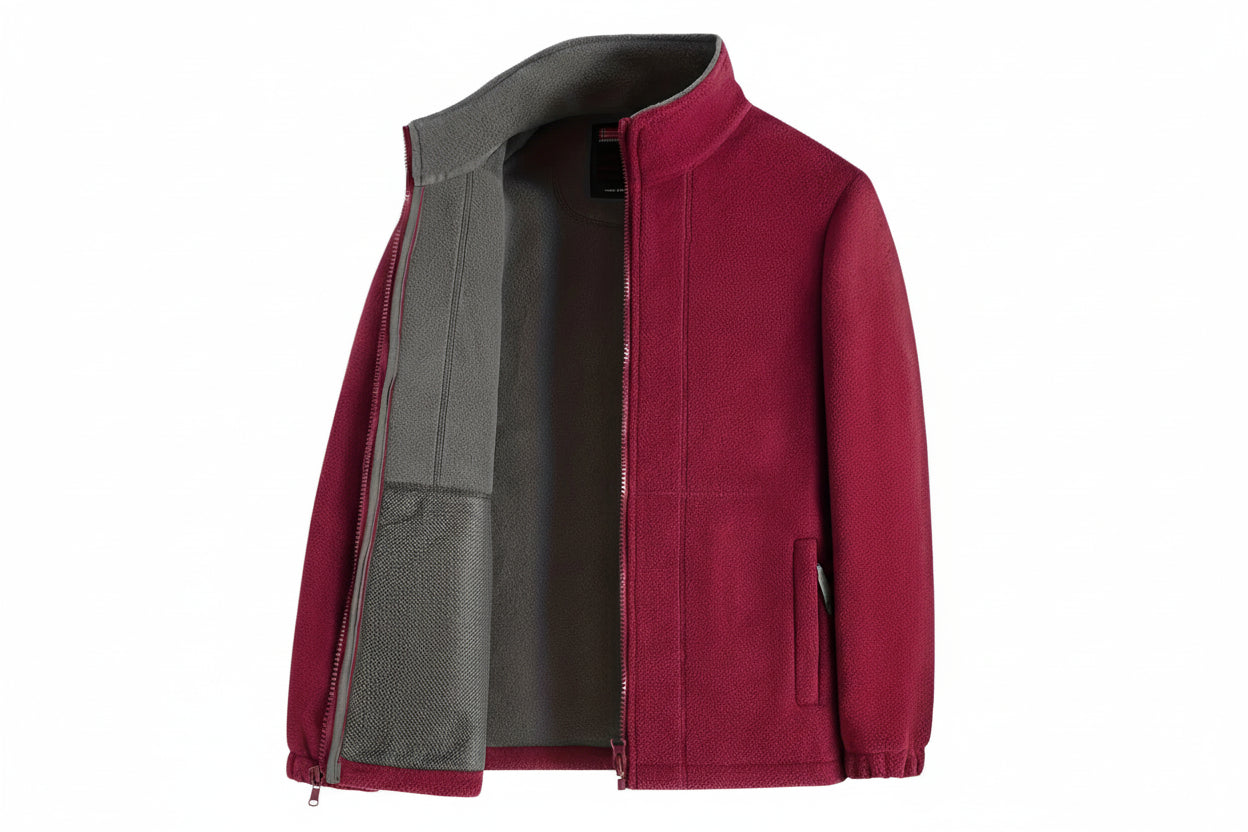 Męska kurtka zapinana na zamek z wysokim kołnierzem i kieszeniami z przodu-Olave