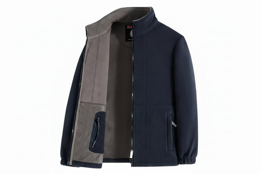 Męska kurtka zapinana na zamek z wysokim kołnierzem i kieszeniami z przodu-Jackets for Men-Olave