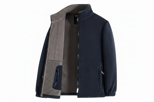 Męska kurtka zapinana na zamek z wysokim kołnierzem i kieszeniami z przodu-Olave