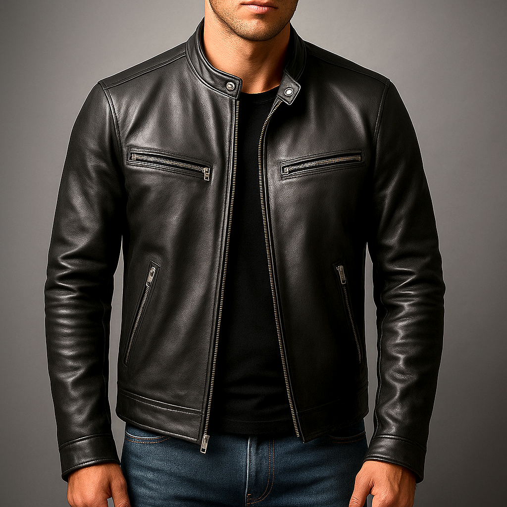 Męska kurtka ze stójką i zapięciem na zamek-Jackets for men-Olave