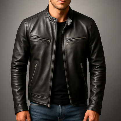 Męska kurtka ze stójką i zapięciem na zamek-Jackets for men-Olave