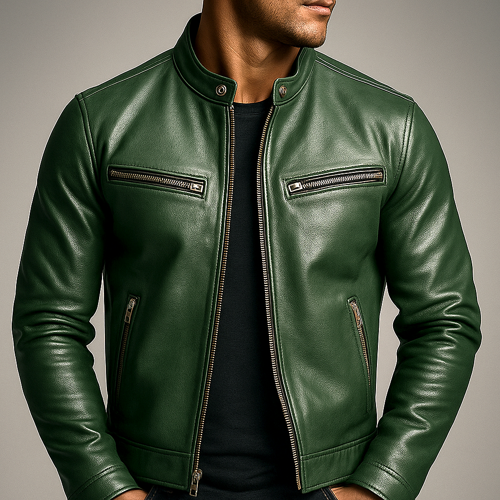 Męska kurtka ze stójką i zapięciem na zamek-Jackets for men-Olave
