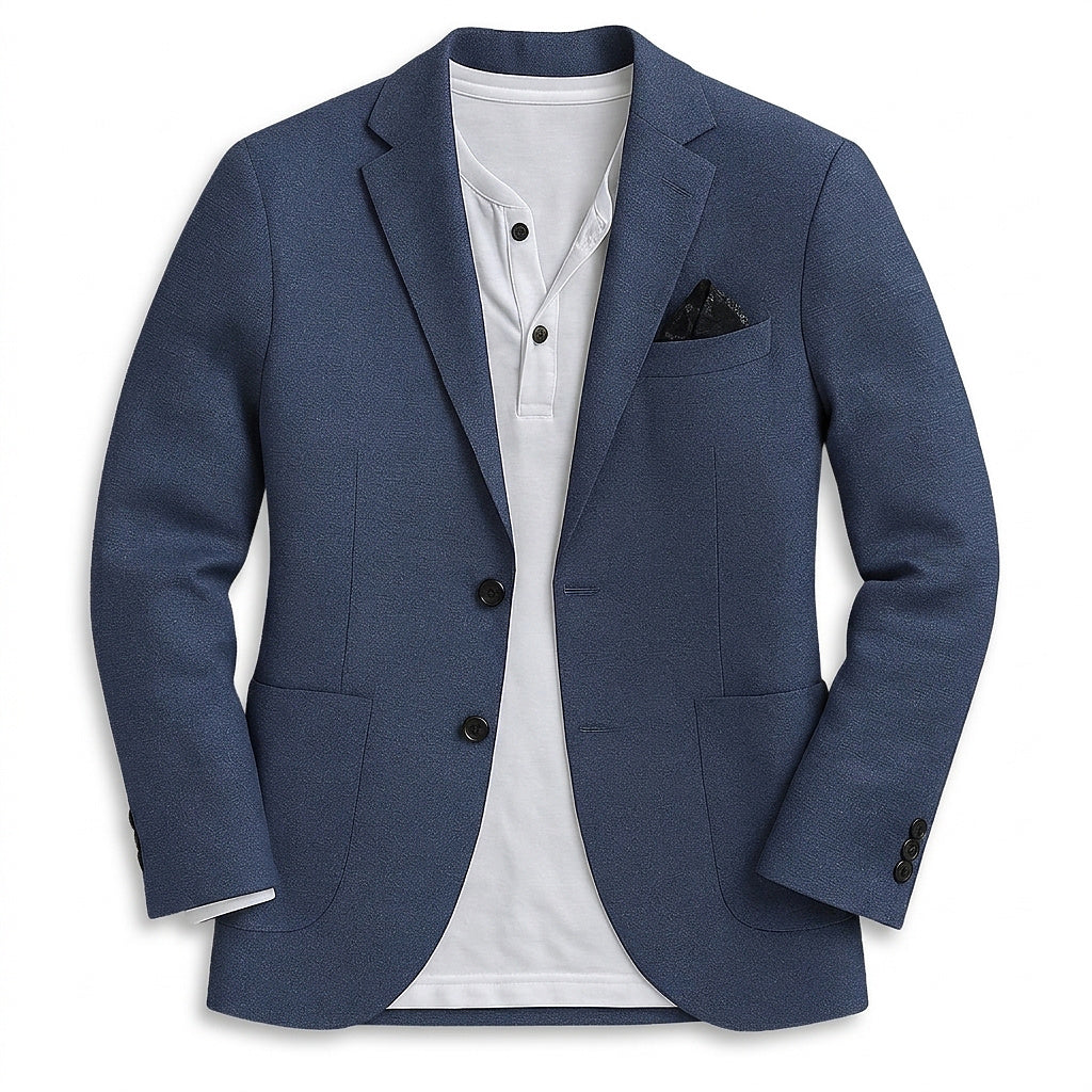 Męska marynarka dwuguzikowa z kieszeniami z patkami-Blazers for men-Olave
