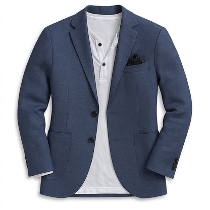 Męska marynarka dwuguzikowa z kieszeniami z patkami-Blazers for men-Olave