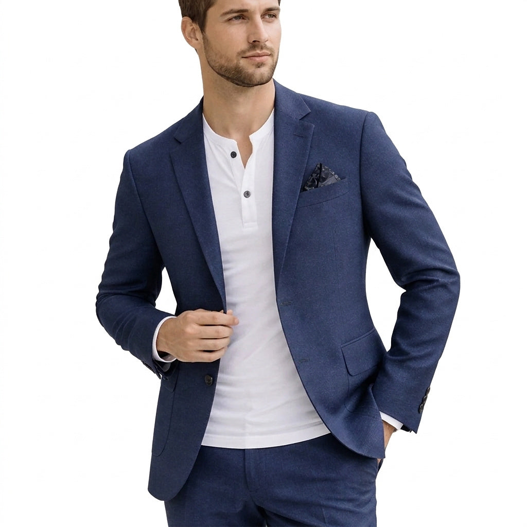 Męska marynarka dwuguzikowa z kieszeniami z patkami-Blazers for men-Olave