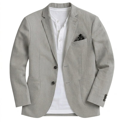 Męska marynarka dwuguzikowa z kieszeniami z patkami-Blazers for men-Olave