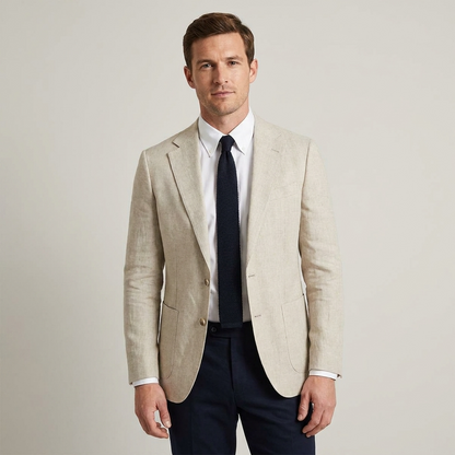 Męska marynarka z klapami w szpic i naszywanymi kieszeniami-Blazer for men-Olave