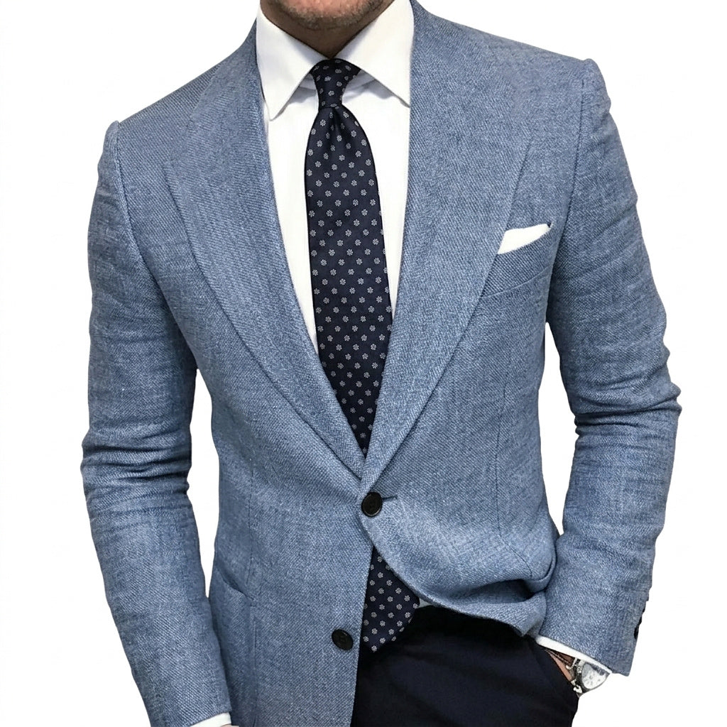 Męska marynarka z klapami w szpic i naszywanymi kieszeniami-Blazer for men-Olave