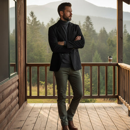 Męska marynarka zapinana na guziki z naszywanymi kieszeniami-Jackets for men-Olave