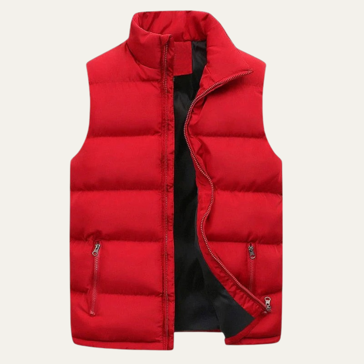Męska pikowana kamizelka z kieszeniami na zamek-Vests for men-Olave