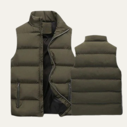 Męska pikowana kamizelka z kieszeniami na zamek-Vests for men-Olave