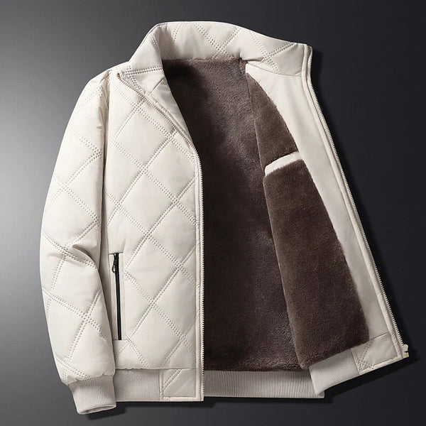Męska pikowana kurtka bomberka ze stójką-Jackets for men-Olave