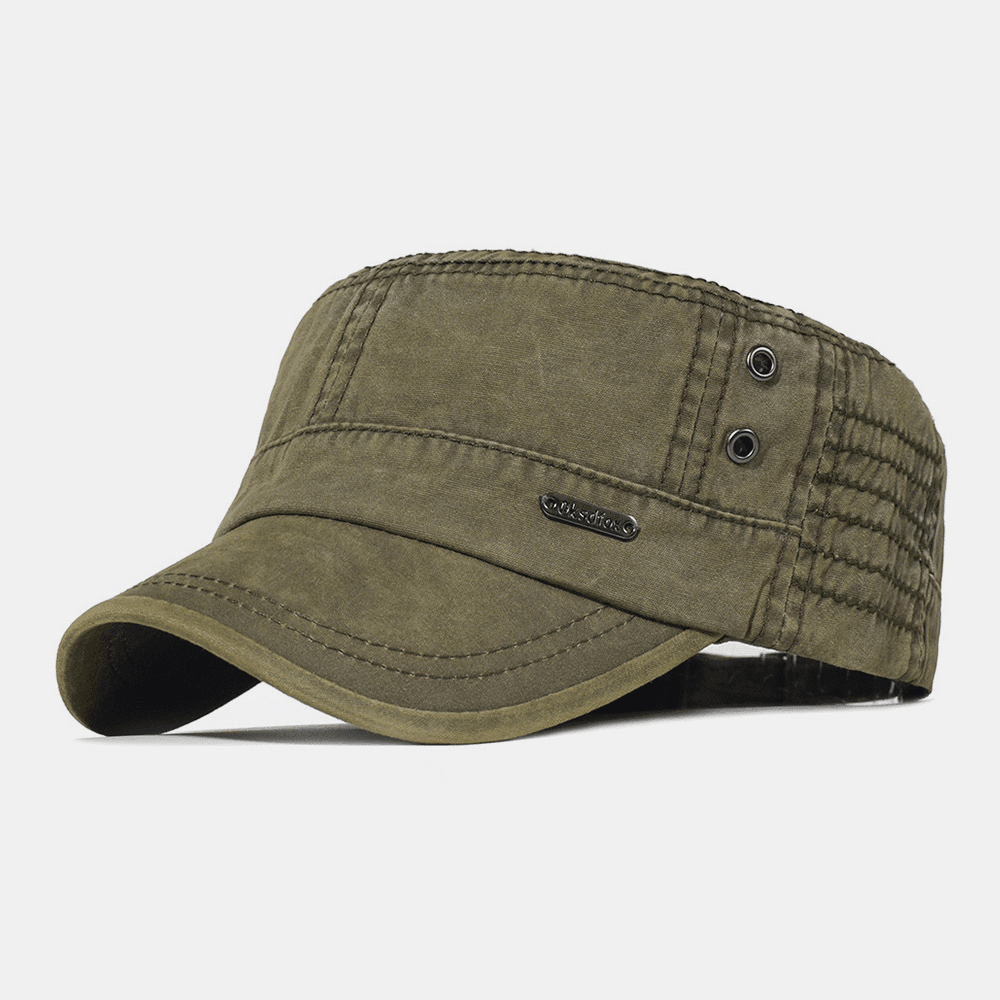 Męska regulowana czapka wojskowa vintage-Accessories for Men-Olave