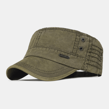 Męska regulowana czapka wojskowa vintage-Accessories for Men-Olave