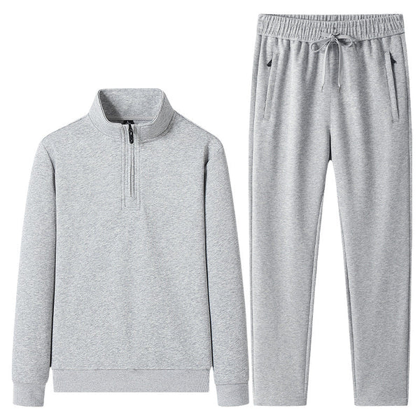 Męski komplet: bluza z zamkiem pod szyją i spodnie typu jogger-Sets for Men-Olave