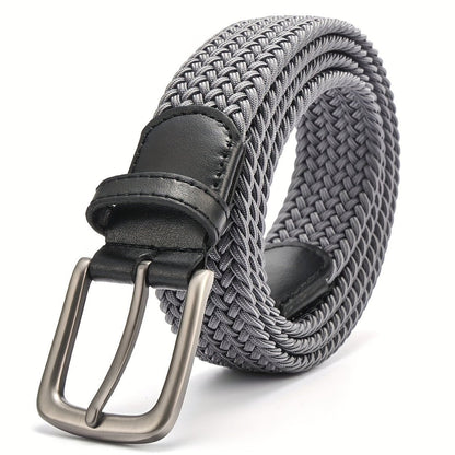 Męski pasek pleciony z kwadratową klamrą-Accessories for Men-Olave