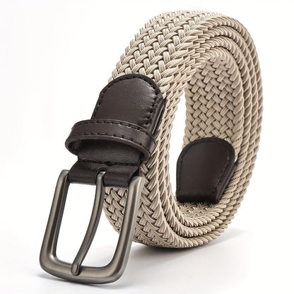 Męski pasek pleciony z kwadratową klamrą-Accessories for Men-Olave