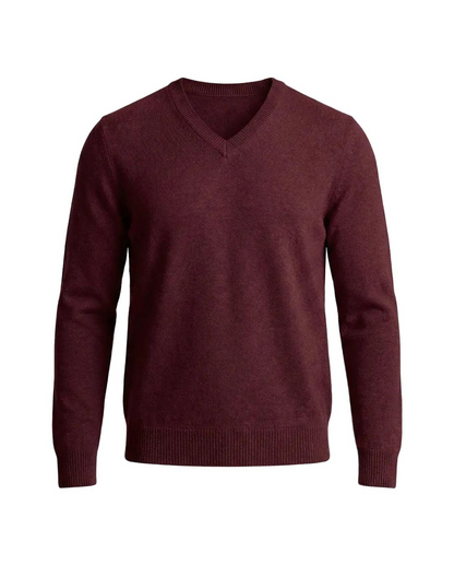 Męski sweter z długim rękawem, dekoltem w kształcie litery V i prostą formą-Sweaters for Men-Olave