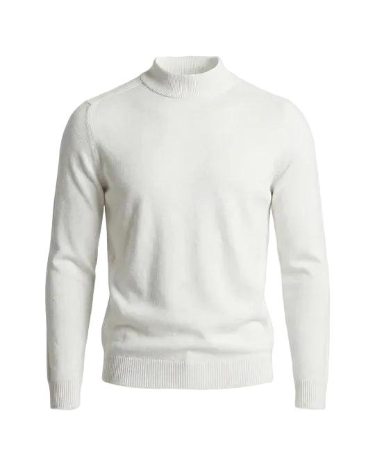 Męski sweter z długim rękawem, wysokim kołnierzem i prostą formą-Sweaters for Men-Olave