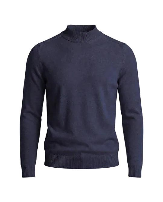 Męski sweter z długim rękawem, wysokim kołnierzem i prostą formą-Sweaters for Men-Olave