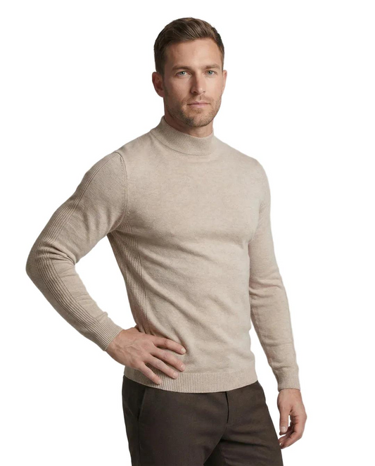Męski sweter z długim rękawem, wysokim kołnierzem i prostą formą-Sweaters for Men-Olave