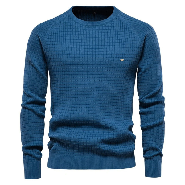 Męski sweter z dzianiny o fakturze kratki-Sweaters for men-Olave