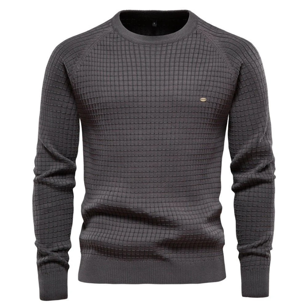 Męski sweter z dzianiny o fakturze kratki-Sweaters for men-Olave