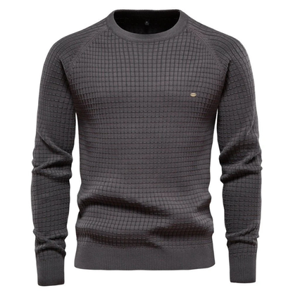 Męski sweter z dzianiny o fakturze kratki-Sweaters for men-Olave