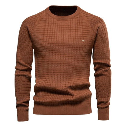 Męski sweter z dzianiny o fakturze kratki-Sweaters for men-Olave