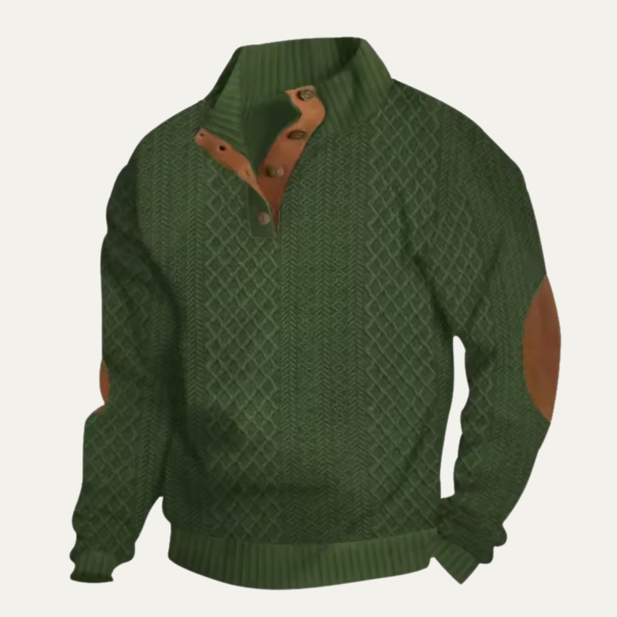 Męski sweter z warkoczowym splotem i zapięciem na guziki-Sweaters for men-Olave