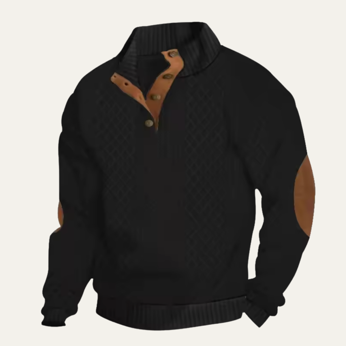 Męski sweter z warkoczowym splotem i zapięciem na guziki-Sweaters for men-Olave