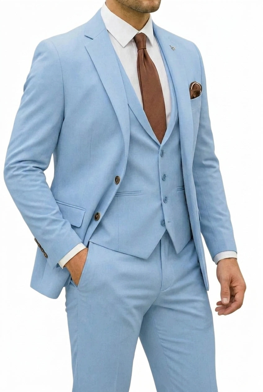 Męski trzyczęściowy garnitur z marynarką, kamizelką i spodniami-Sets for Men-Olave