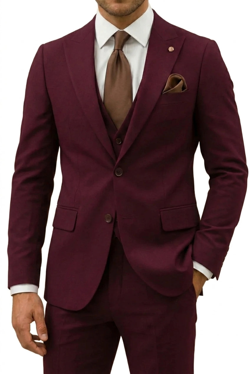 Męski trzyczęściowy garnitur z marynarką, kamizelką i spodniami-Sets for Men-Olave